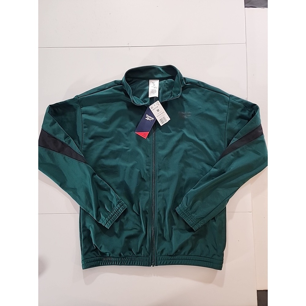 Reebok Men's Regular Fit Vector Knit Track Top Collegiate Green Size Medium